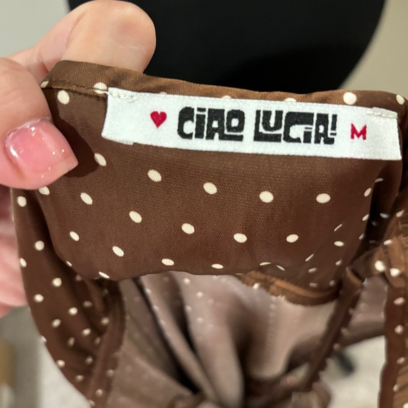 Ciao Lucia Brown Polka Dot Dress - Picture 7 of 10